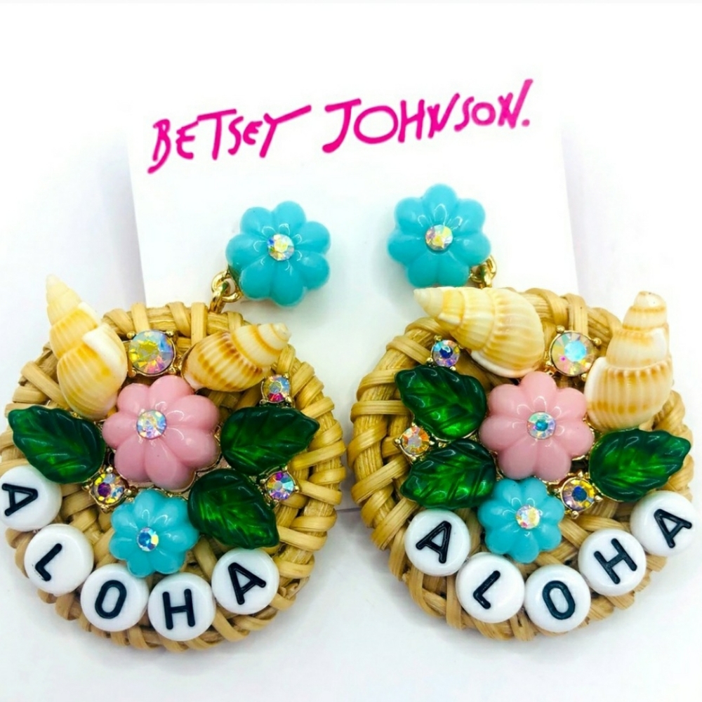Betsey Johnson Rare Aloha Earrings NWT